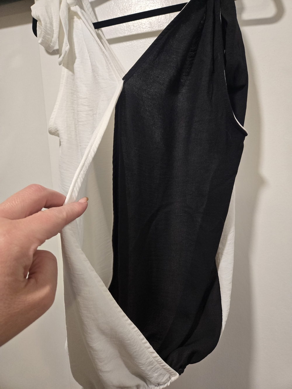 BiBi Black & White Halter Tie-Neck Tank Top - Picture 8 of 8